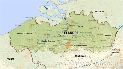 carte des flandres belges